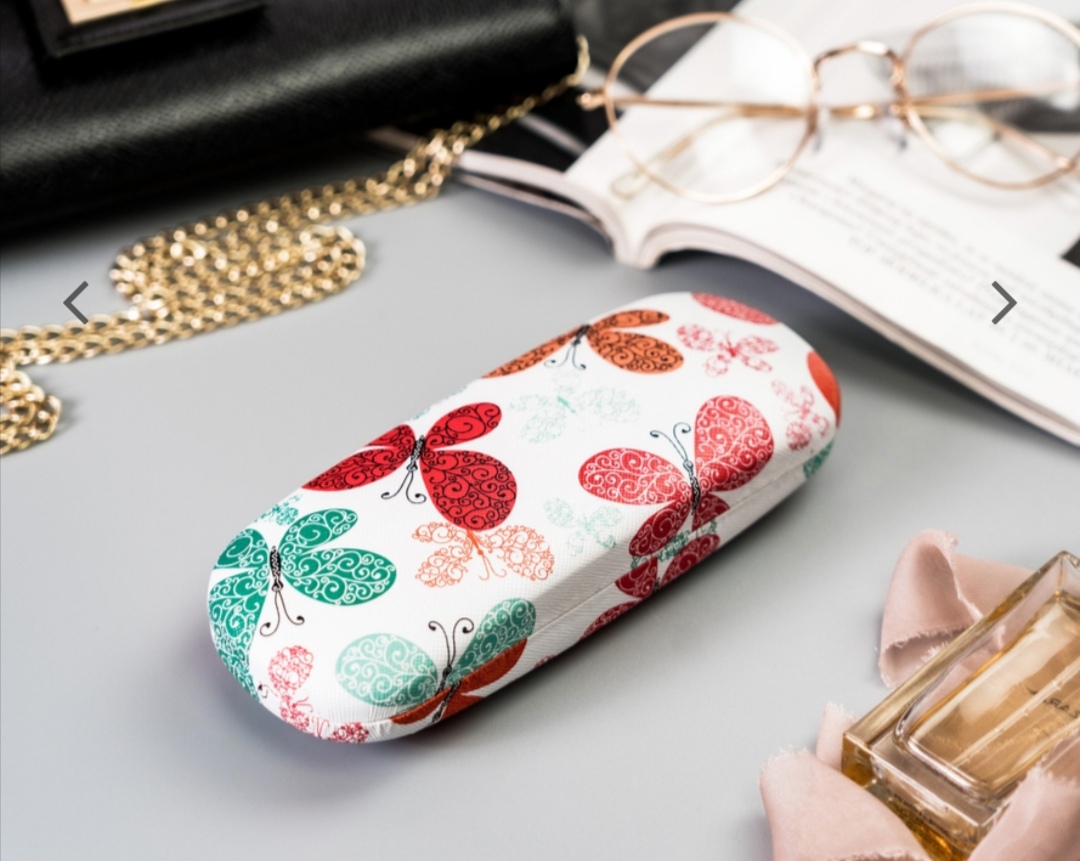 Pevné pouzdro na brýle s potiskem motýlů Cavaldi 