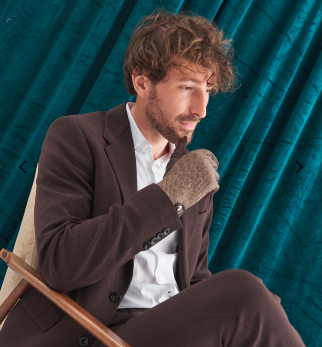 Pánské kožené rukavice s ovčí kůže hnědé 