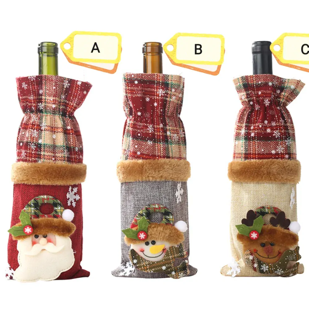Vánoční sáček na láhev textilní 