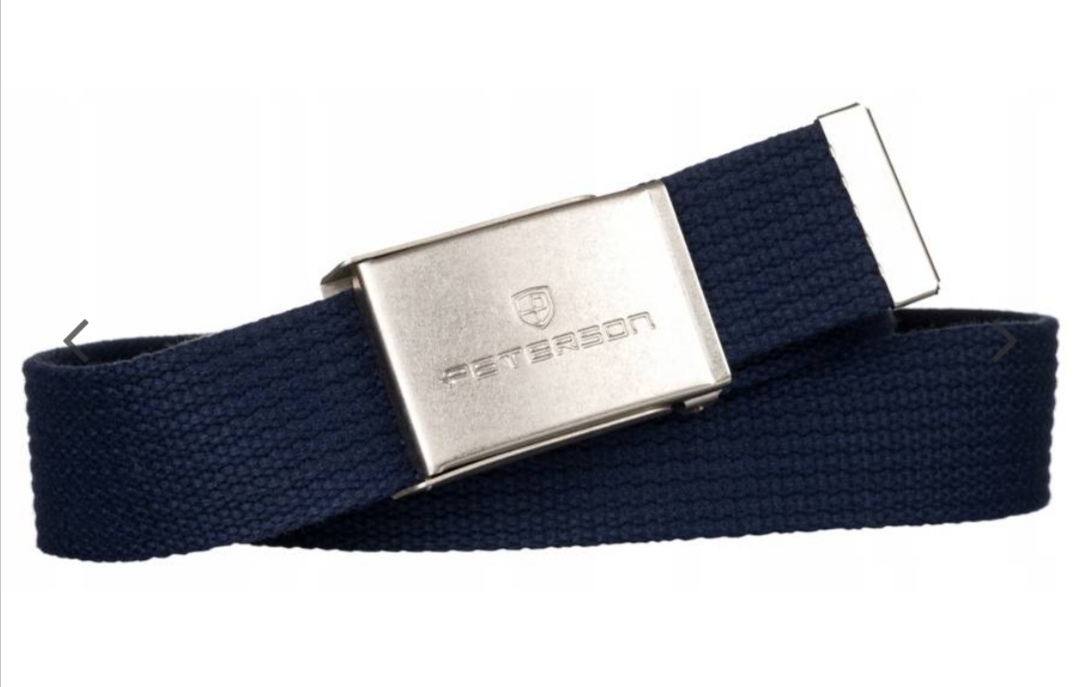 Pánský popruhový opasek s kovovou přezkou Peterson modrý 