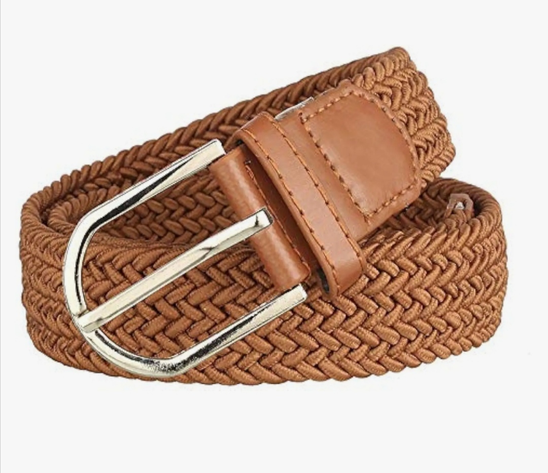 Pletený široký pásek Green Wood hnědý