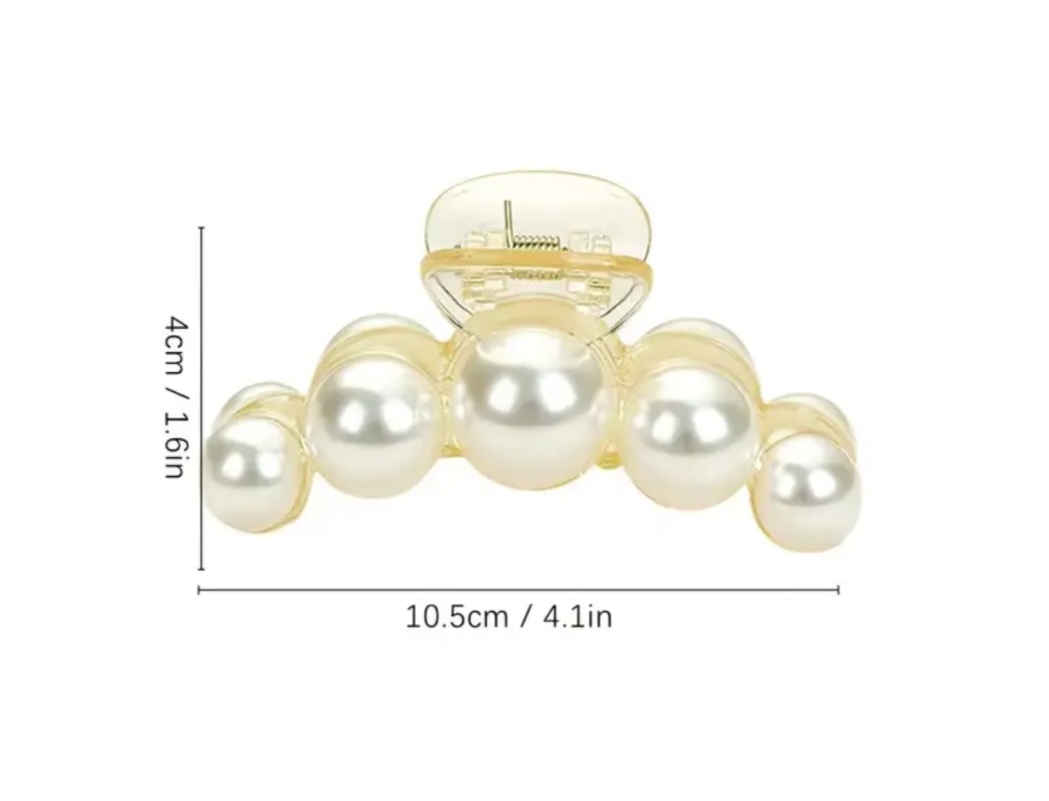 Velký skřipec do vlasů s umělými perlami