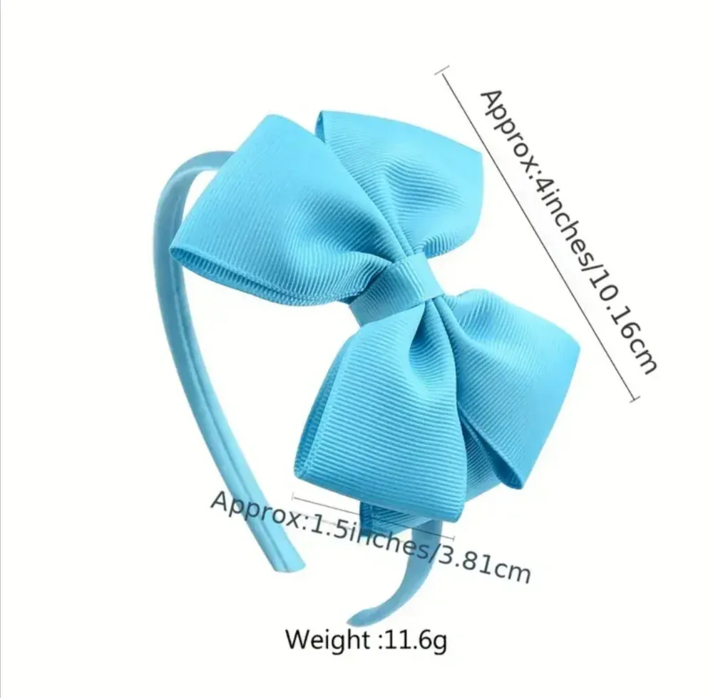 Dětská vlasová čelenka s mašličkou královská modrá 