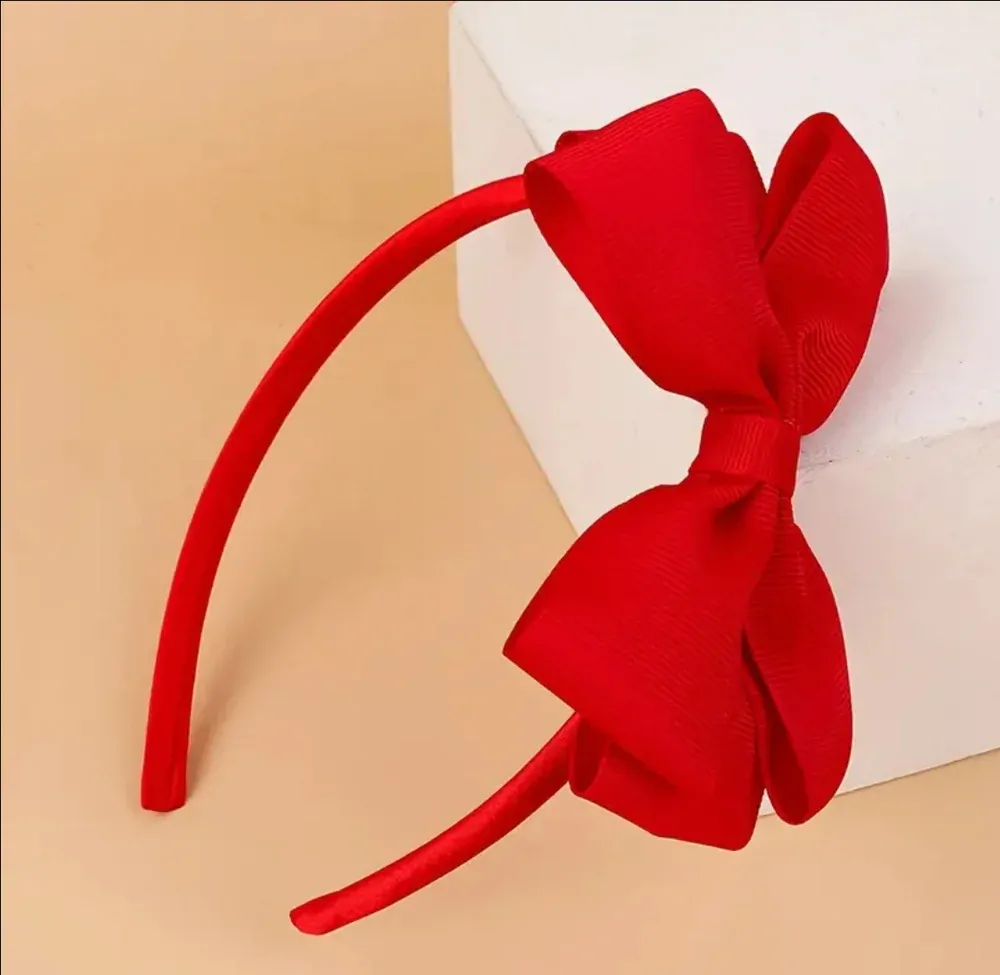 Dětská vlasová čelenka s mašličkou červená 