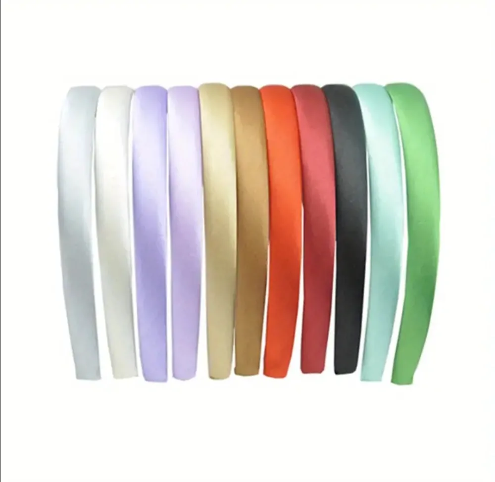 Sada 10 kusů širokých barevných čelenek do vlasů 