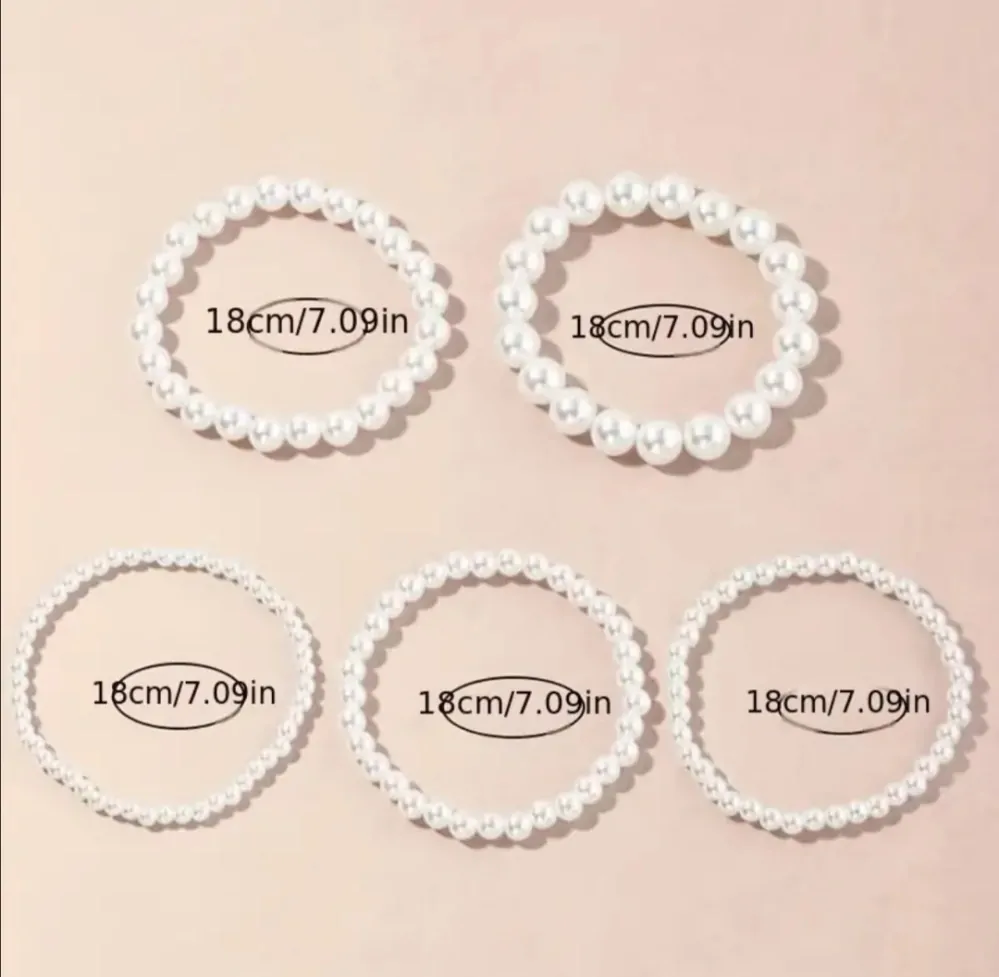 Sada 5 perlových náramků 