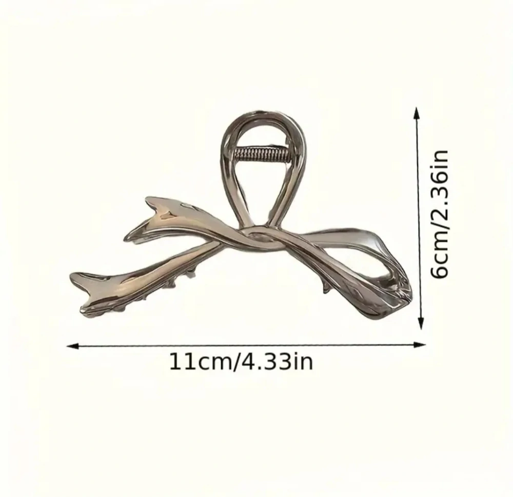 Kovový  velký skřipec ve tvaru stuhy - 2 barvy