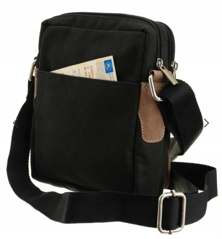 Pánská messenger taška z látky a kůže 