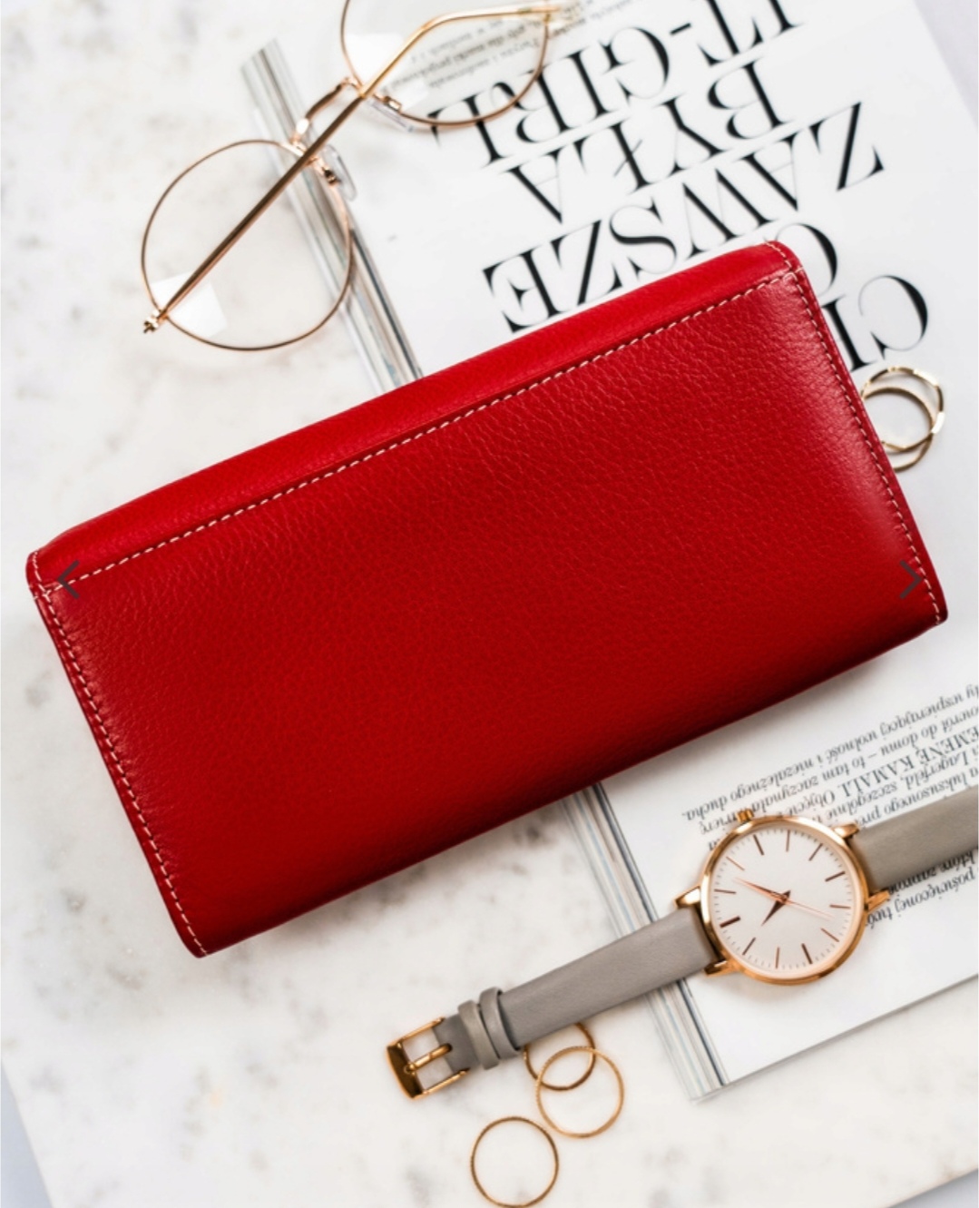 Elegantní kožená peněženka Rovicky červená