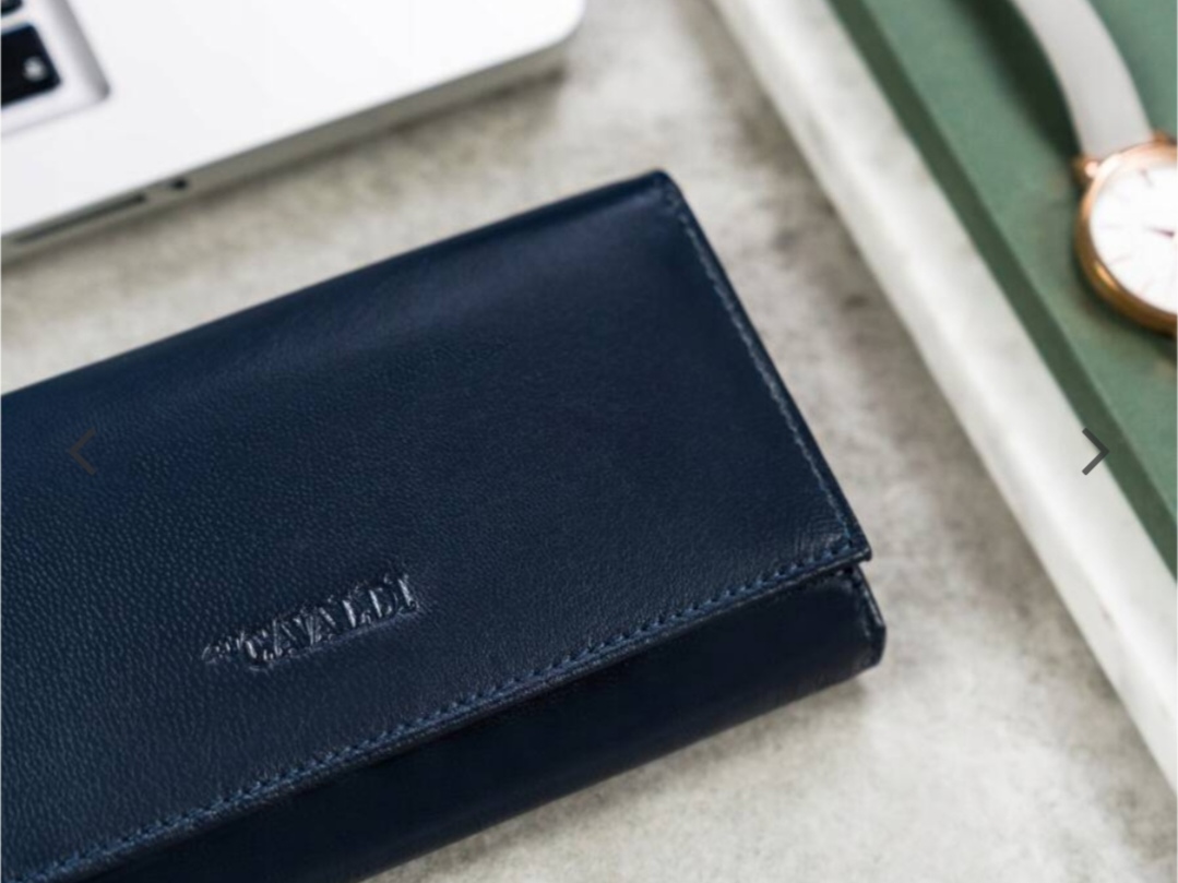 Prodloužená kožená peněženka Cavaldi modrá 