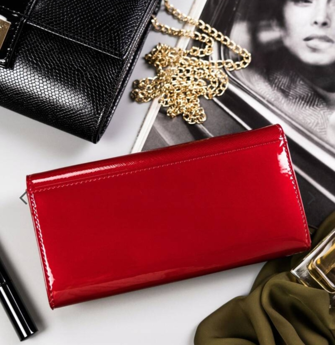 Velká dámská kožená lakovaná peněženka Rovicky 