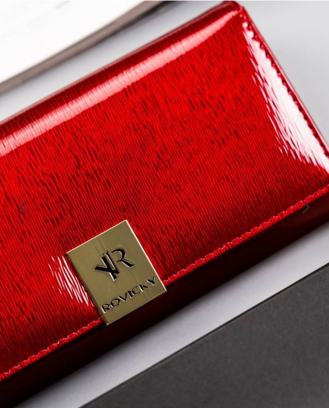 Velká dámská kožená lakovaná peněženka na patentku a zipy Rovicky 