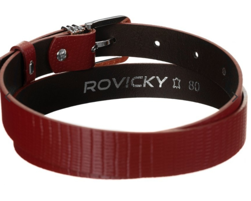 Originální dámský pásek Rovicky hadí vzor červený 