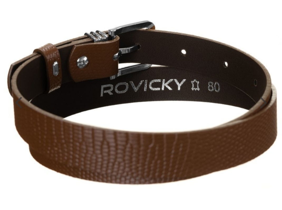 Originální dámský kožený pásek Rovicky hadí vzor hnědý