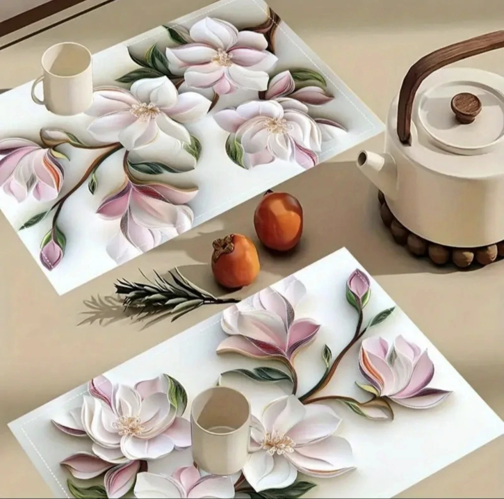 Luxusní prostírání s květinovým motivem magnólie 