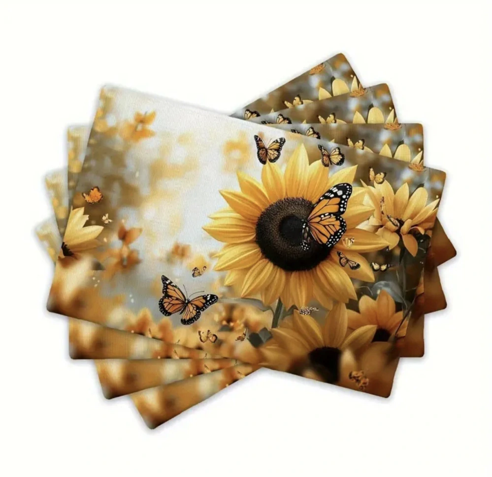 Luxusní prostírání s tématikou květů slunečnic