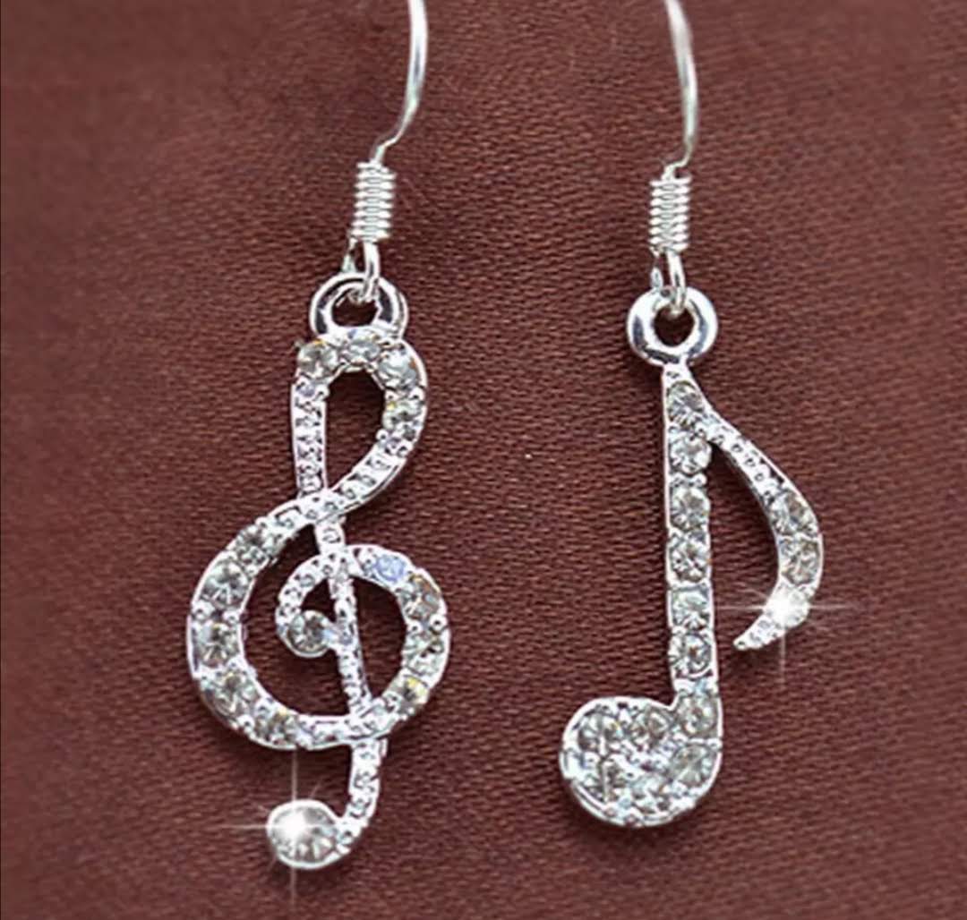 Náušnice houslový klíč a nota