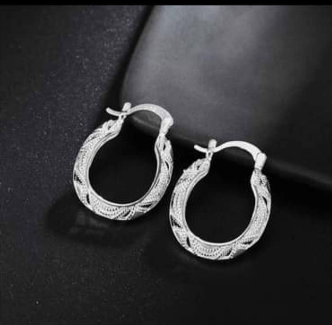 Stříbrné elegantní náušnice 3x2 cm