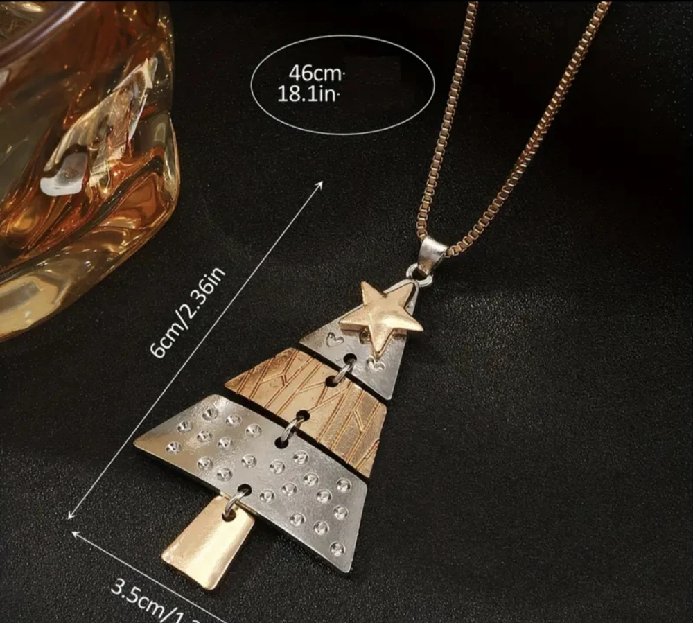 Designový náhrdelník s přívěskem vánočního stromku 
