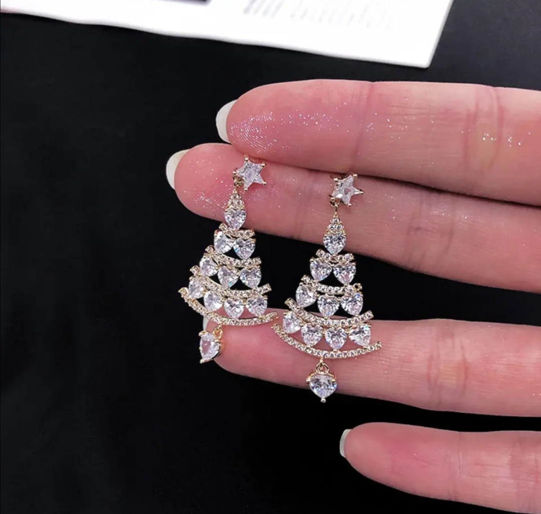 Náušnice vánoční strom