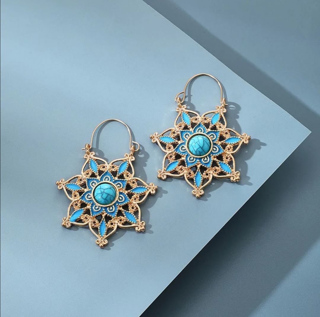 Orientální velké náušnice mandala