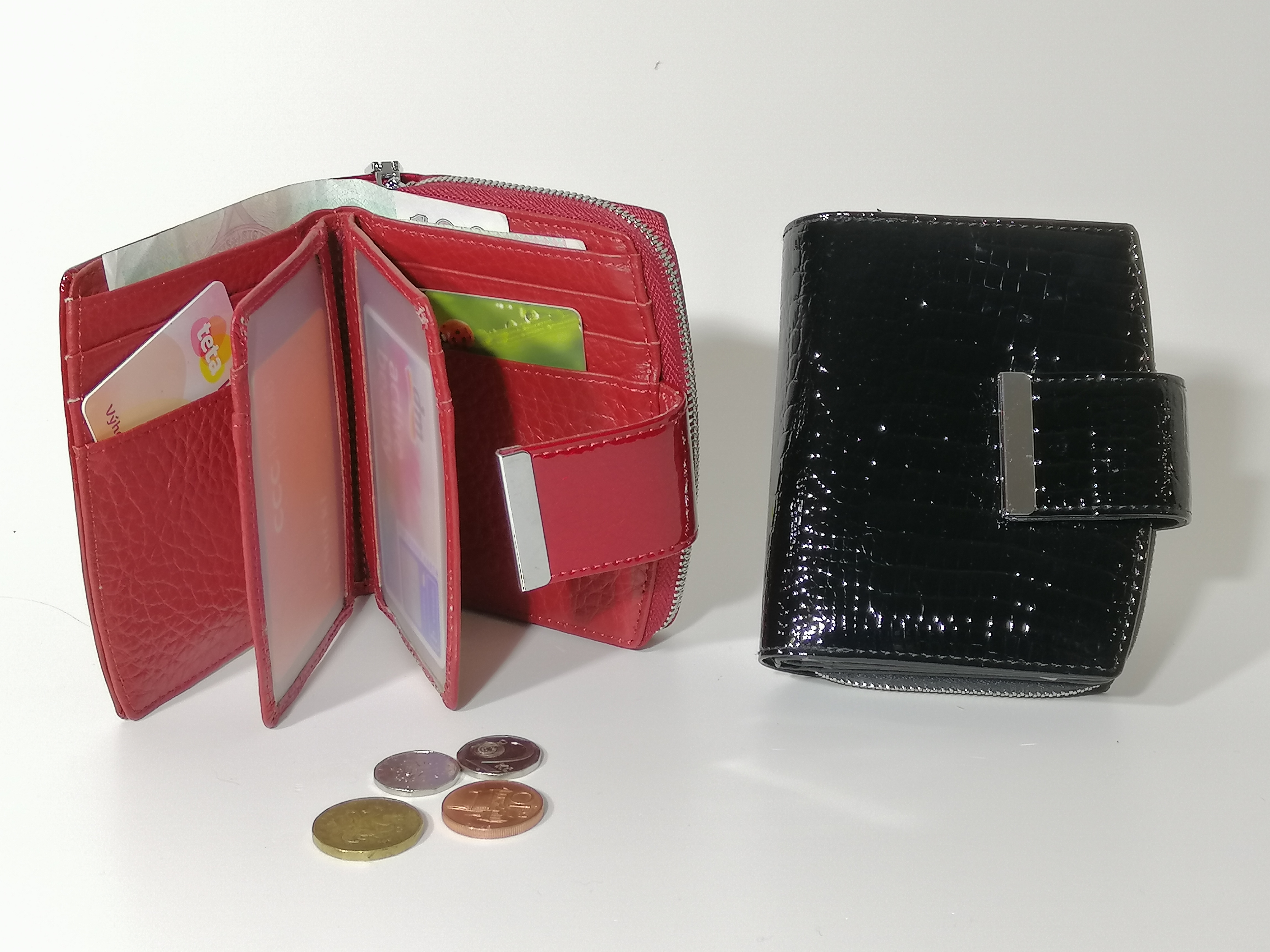 Kožená lakovaná peněženka hadí vzor 01-9604