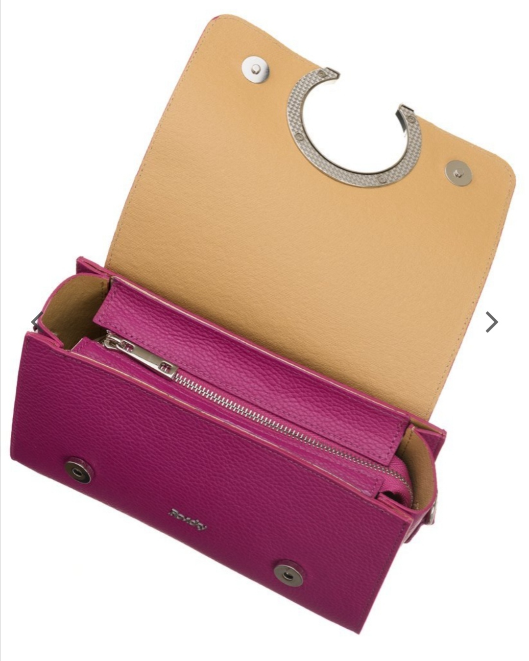 Prodloužená crossbody kožená kabelka Rovicky v barvě růžová 