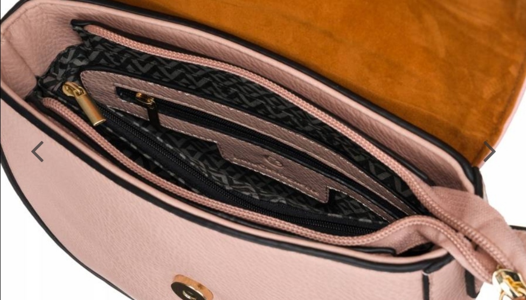 Dámská kabelka Lulu Castagnette růžová s hnědou klopou 