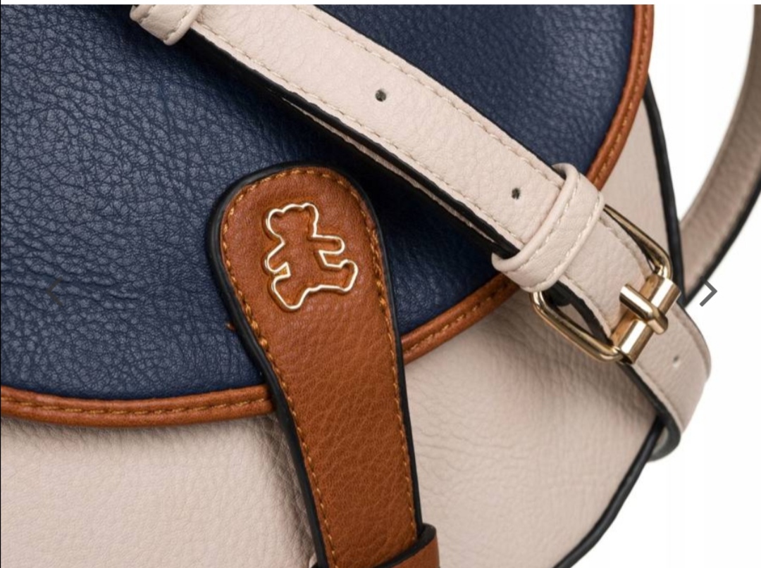 Dámská kabelka Lulu Castagnette béžová s modrou klopou 