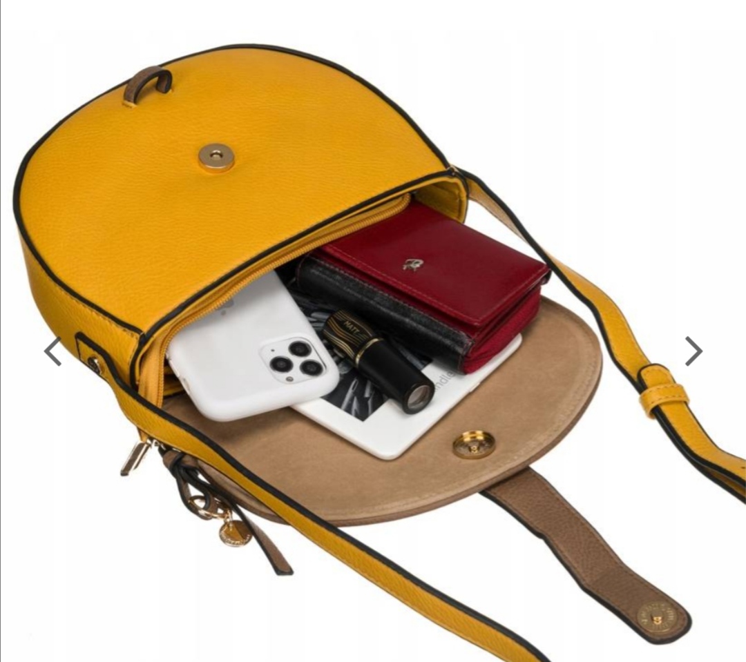 Dámská kabelka  Lulu Castagnette žlutá s béžovou klopou