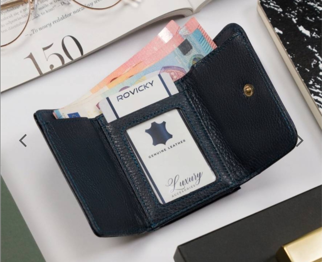 Malá dámská kožená lakovaná peněženka Lorenti modrá