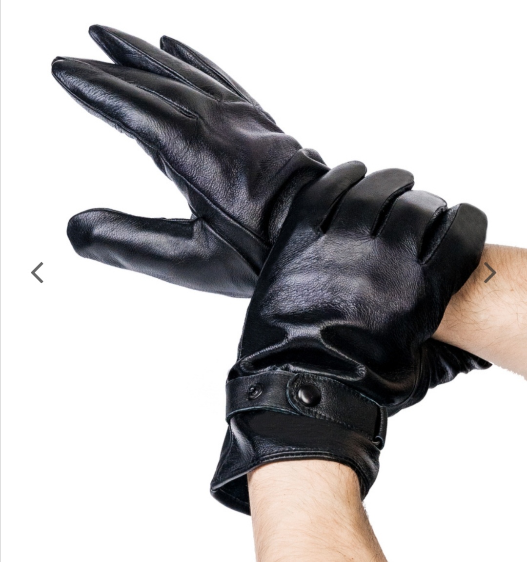 Pánské kožené zateplené rukavice s přezkou 