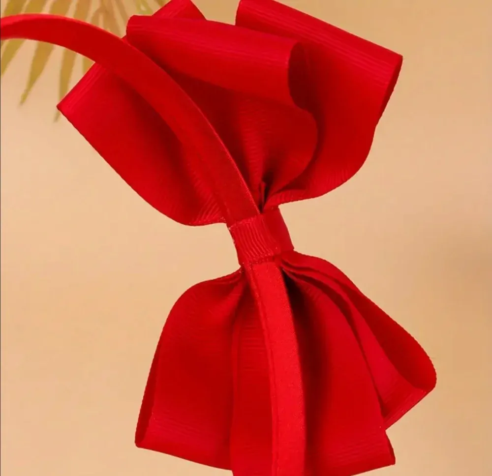 Dětská vlasová čelenka s mašličkou červená 