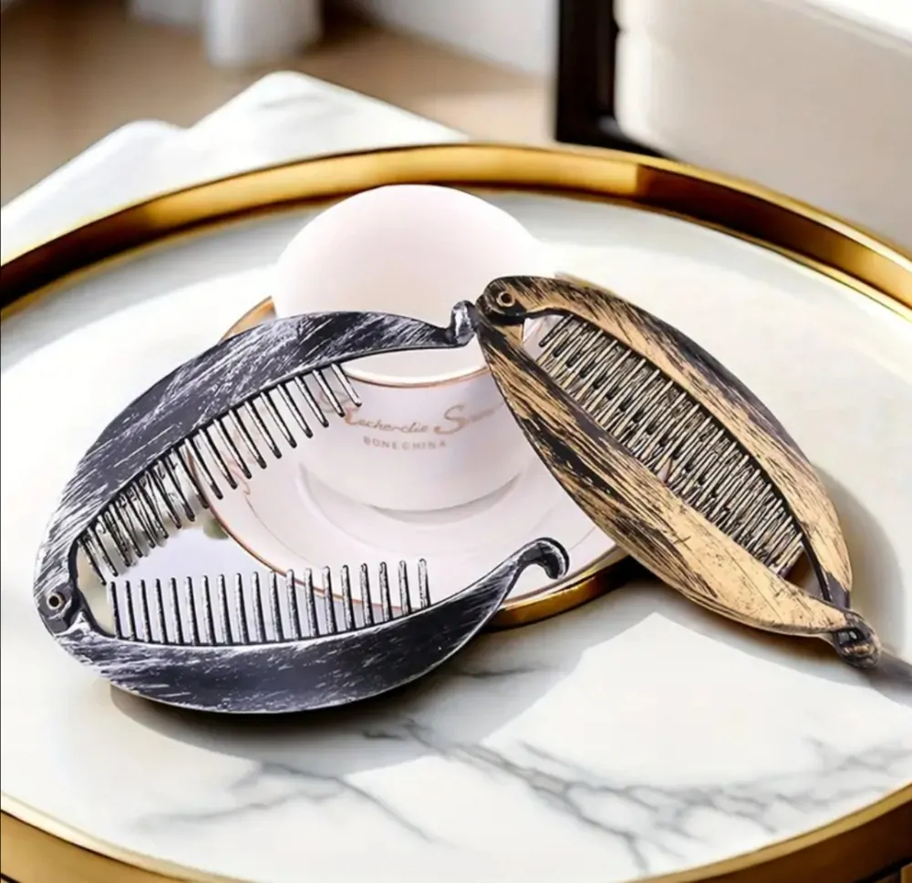 Sada 3 oválných spon do vlasů ve tvaru ryby 