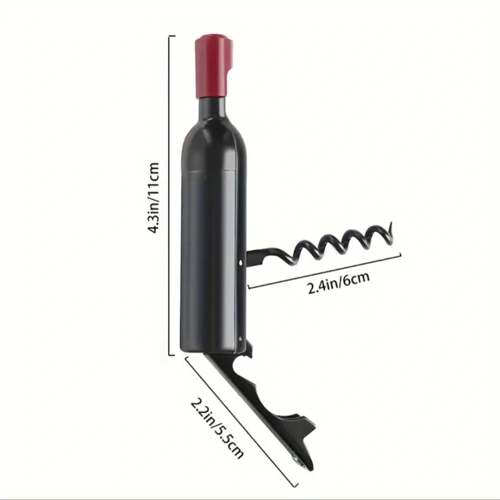 Otvírák lahví ve tvaru lahve vína s vývrtkou a magnetem 