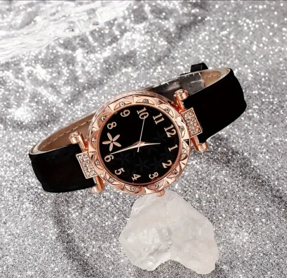 Luxusní dárková sada hodinek s květinou a 5 náramky 