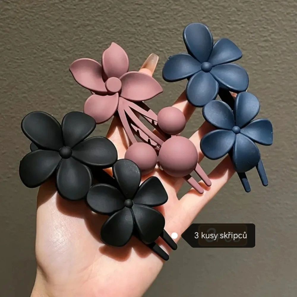 Sada 3 velkých skřipců ve tvaru květiny 