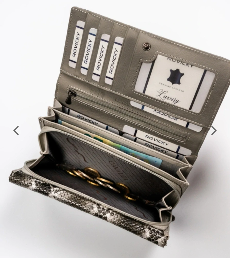 Velká dámská peněženka 4U Cavaldi hadí vzor hnědá