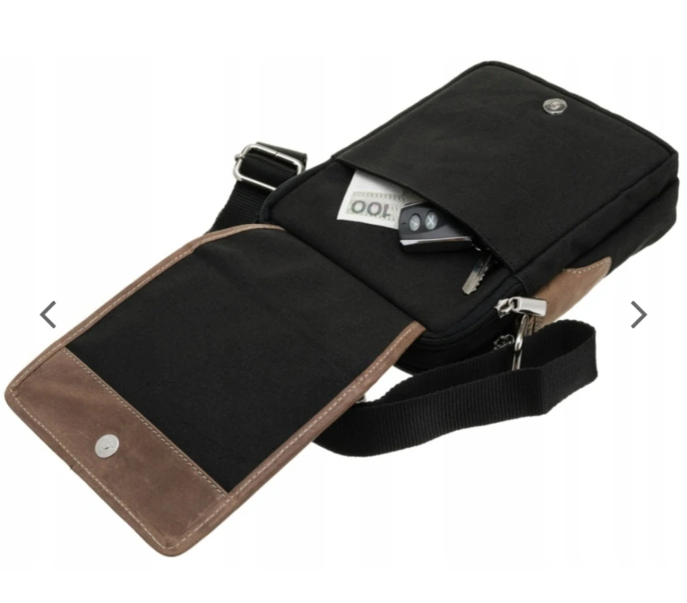 Pánská messenger taška z látky a kůže 