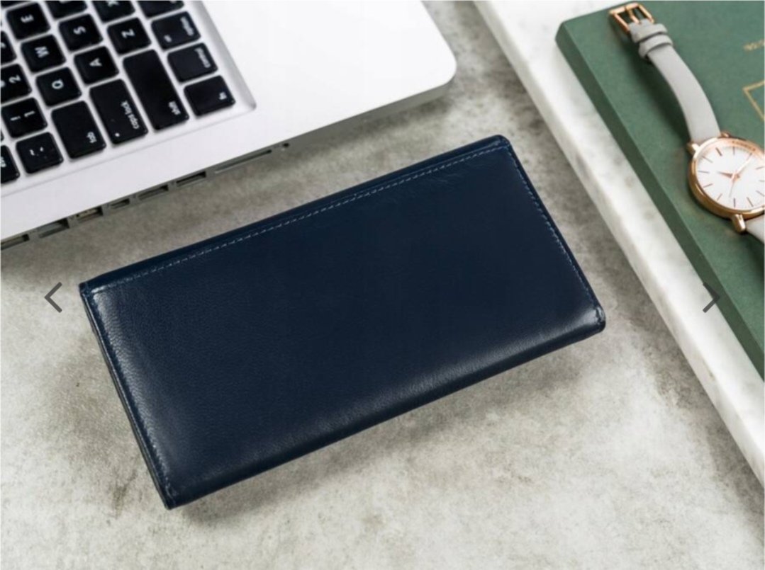 Prodloužená kožená peněženka Cavaldi modrá 