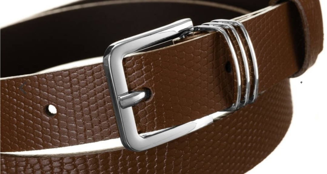 Originální dámský kožený pásek Rovicky hadí vzor hnědý