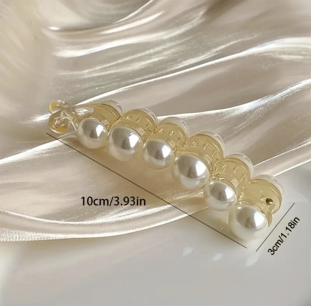 Elegantní vlasová spona na culík s perličkami