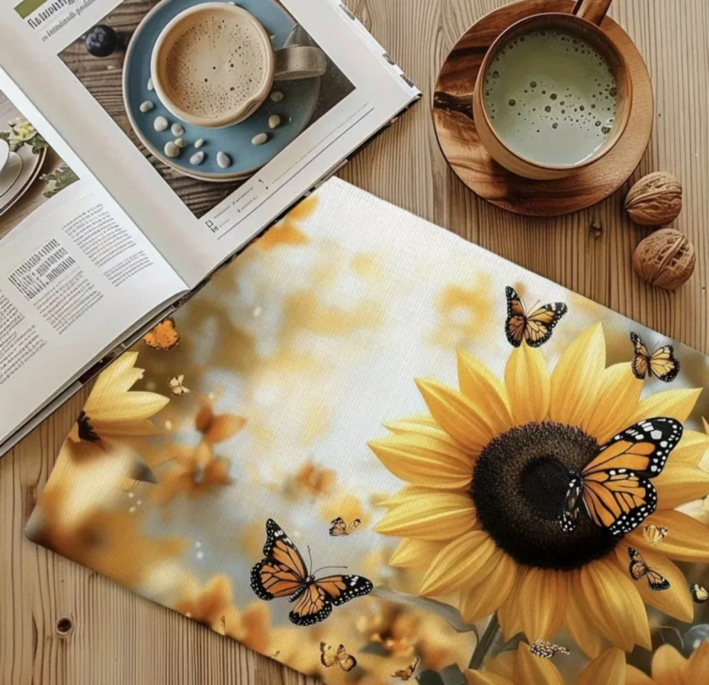 Luxusní prostírání s tématikou květů slunečnic