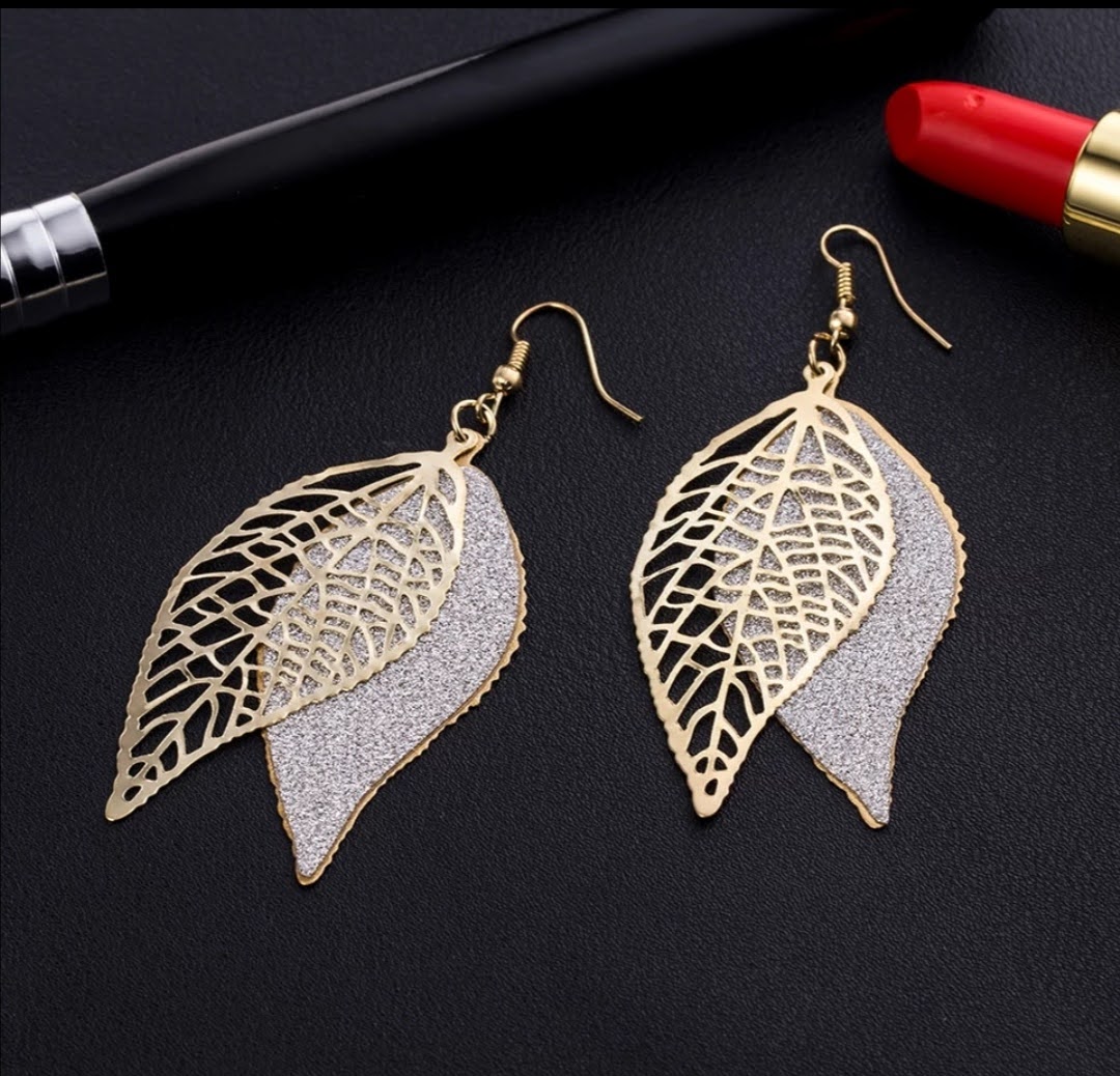 Náušnice ve tvaru listů 8 cm pro slavnostní příležitost