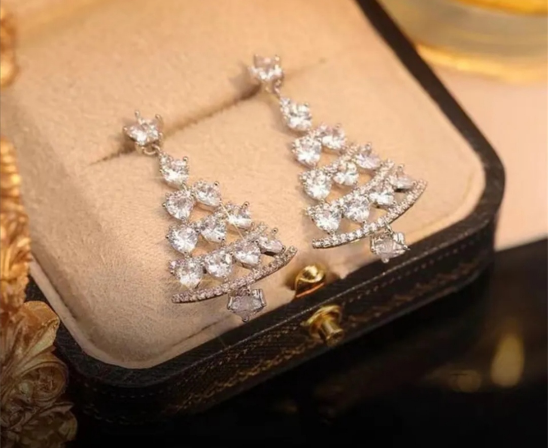 Náušnice vánoční strom