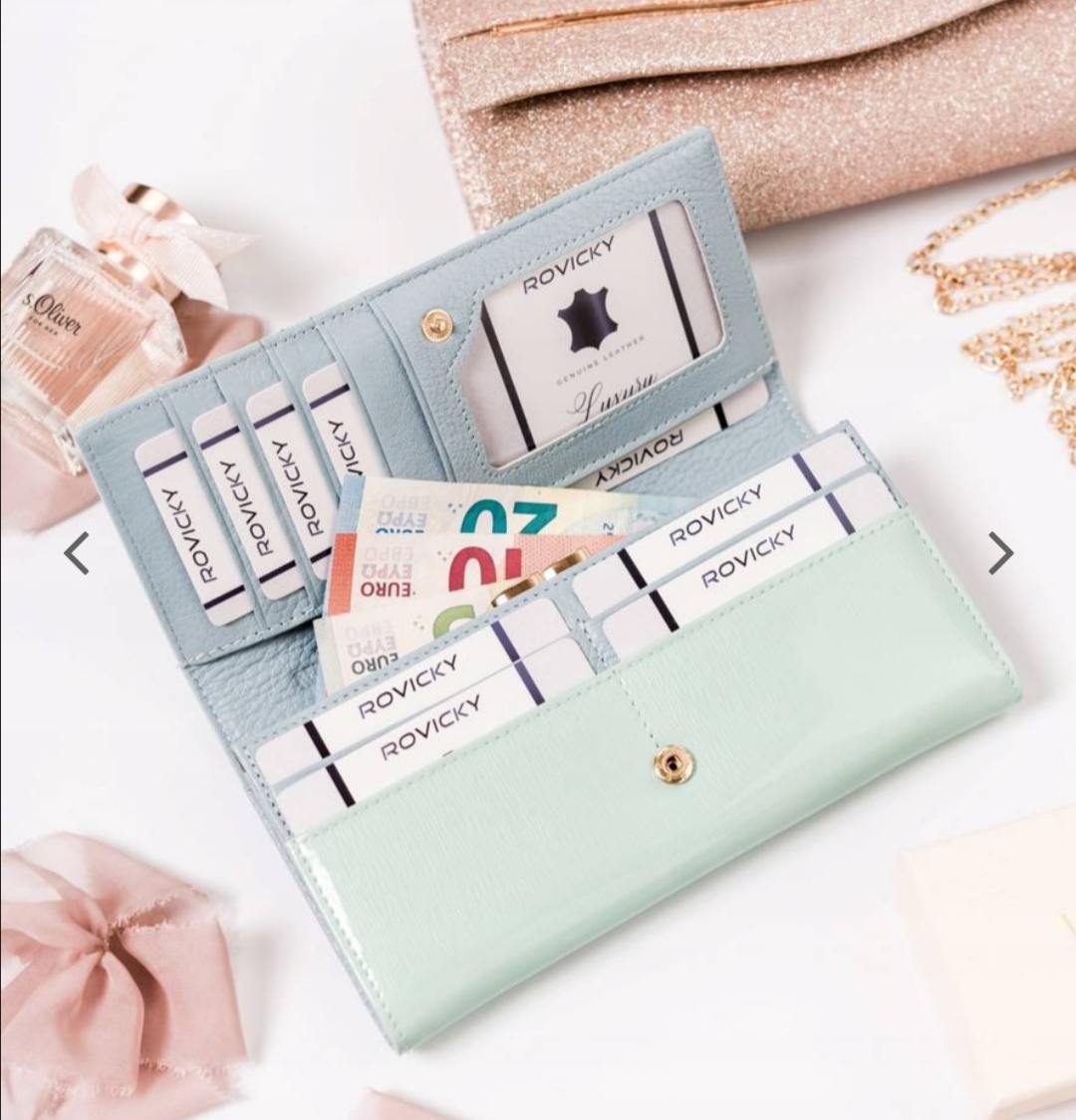 Velká dámská kožená lakovaná peněženka MINT