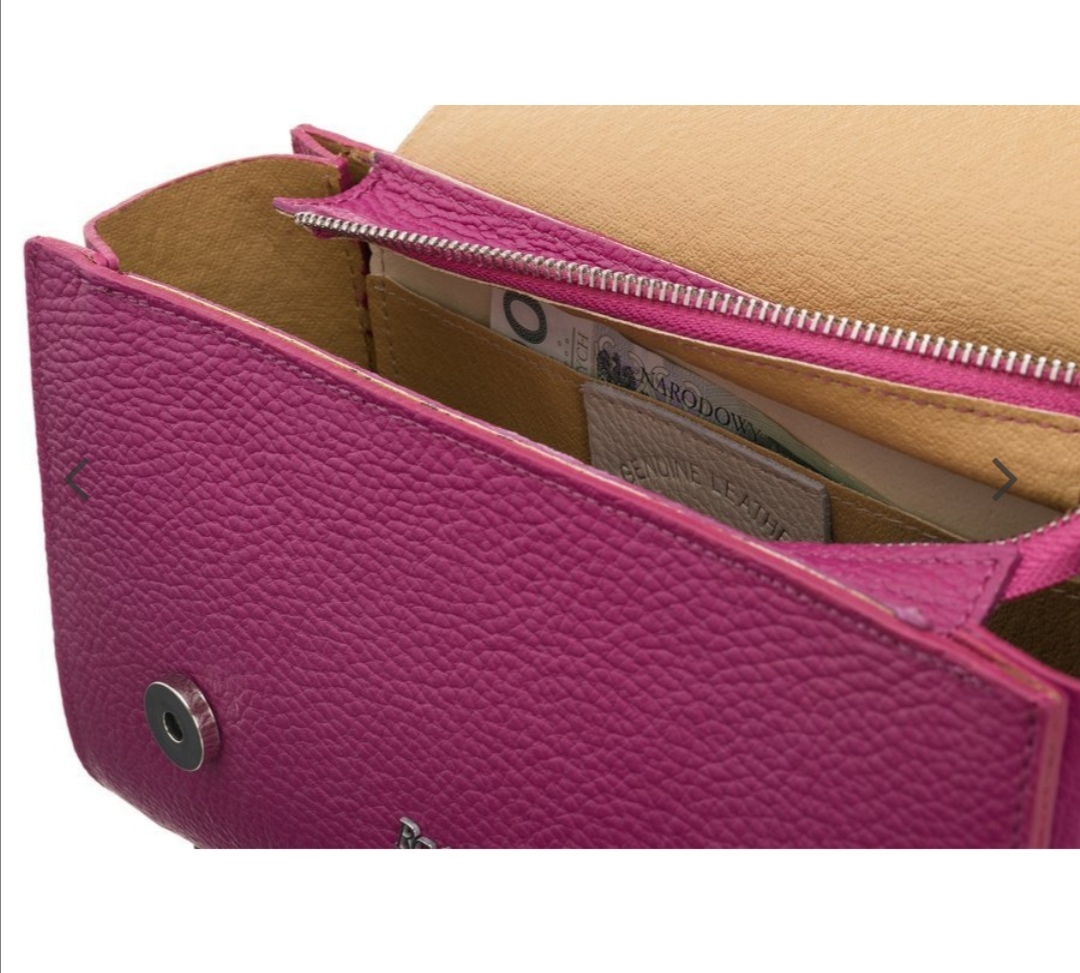 Prodloužená crossbody kožená kabelka Rovicky v barvě růžová 