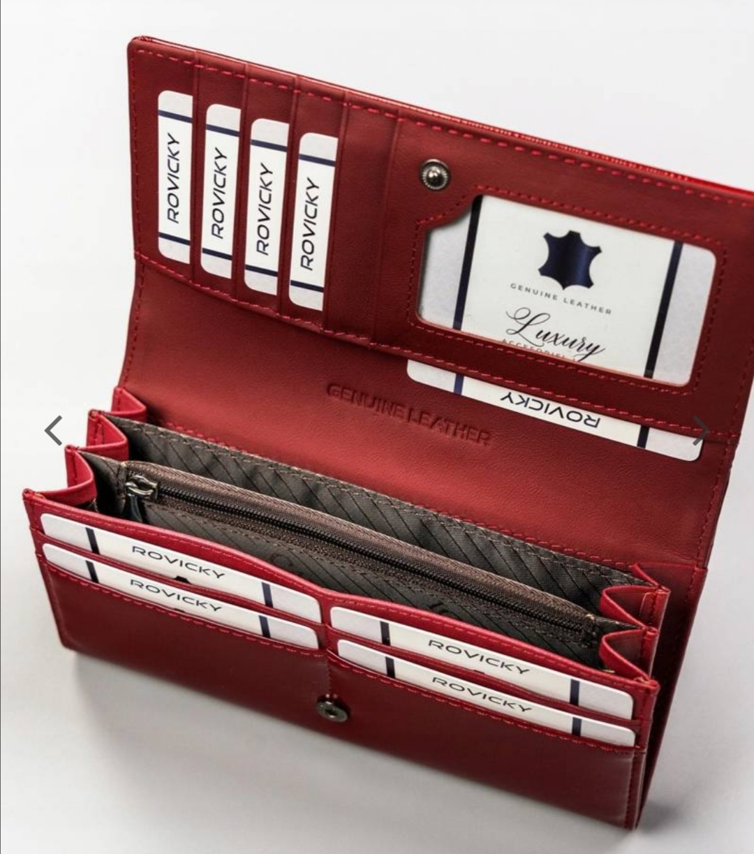 Prostorná dámská kožená lakovaná peněženka Cavaldi s černým pruhem 