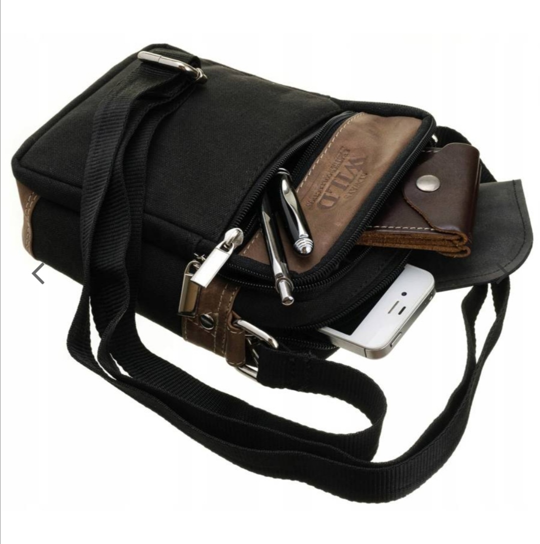 Pánská taška přes rameno Always Wild s hnědou vsadkou z hladké kůže 