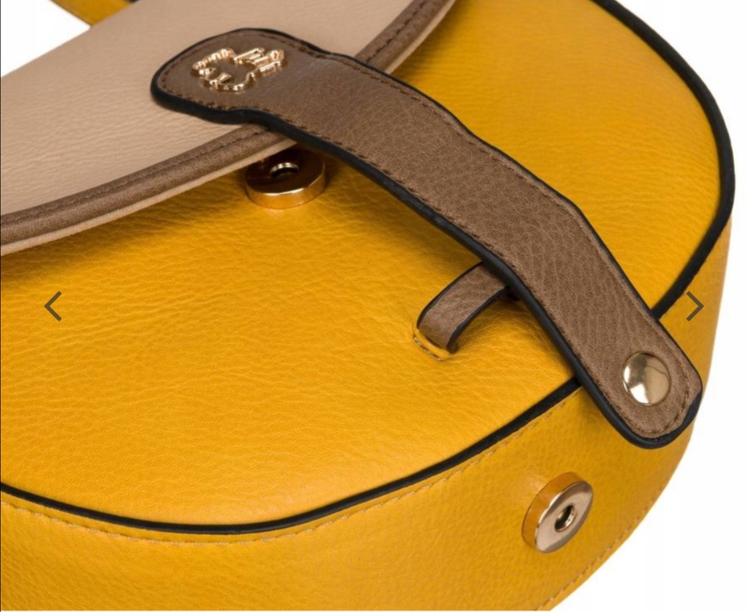 Dámská kabelka  Lulu Castagnette žlutá s béžovou klopou